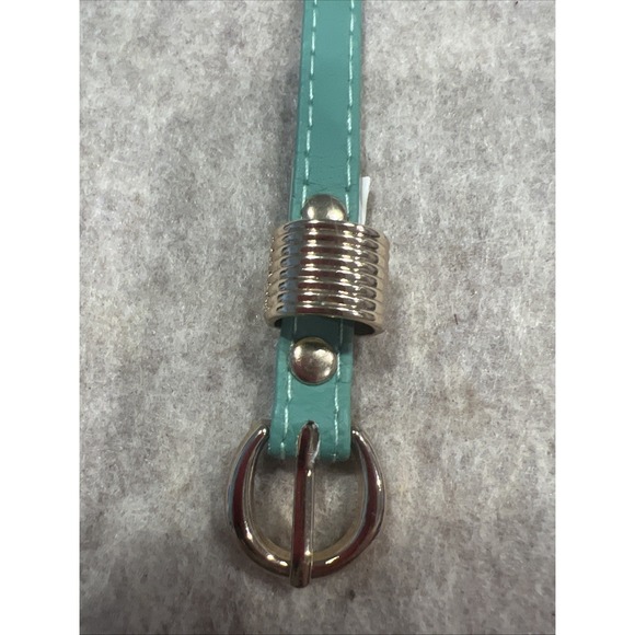 Women's Mint Green Skinny Belt Gold Buckle Used - Picture 3 of 6